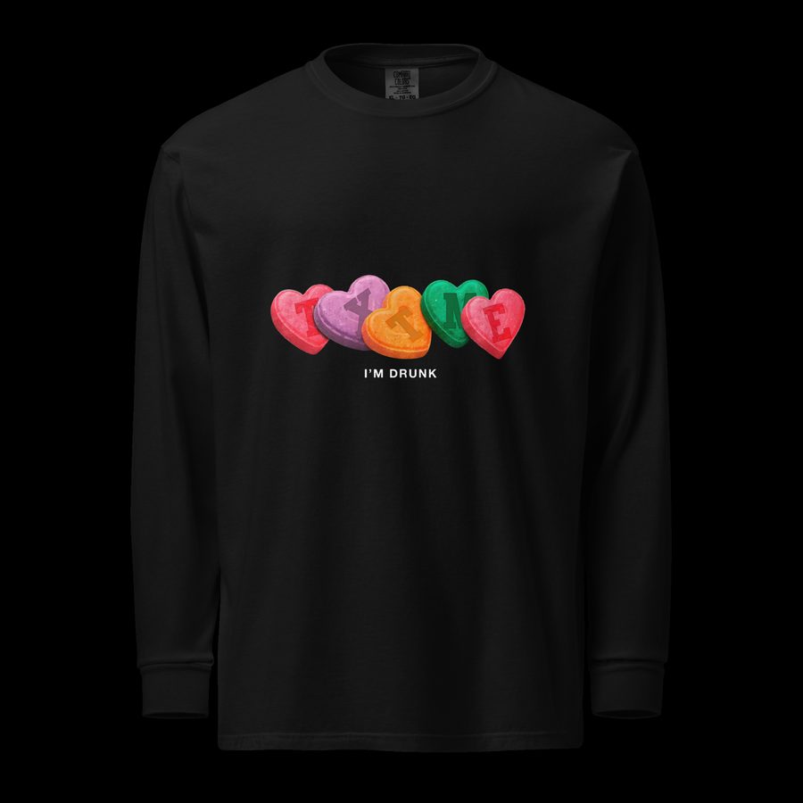 text me, i'm drunk Long Sleeve — Black